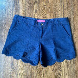 Navy Blue Scalloped Lilly Pulitzer Buttercup Shorts Size 10
